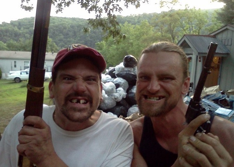 "Locke-d & Loaded"...Brent and Maxwell prepare for their spring overnight shotgun vigil in an effort to protect KenWo's fairways.