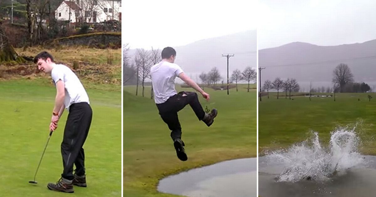 John "The Sheriff" Amirault finds solace in yet another Saturday slash session by finding one of many puddles that dotted the grounds that were KenWo late Saturday.